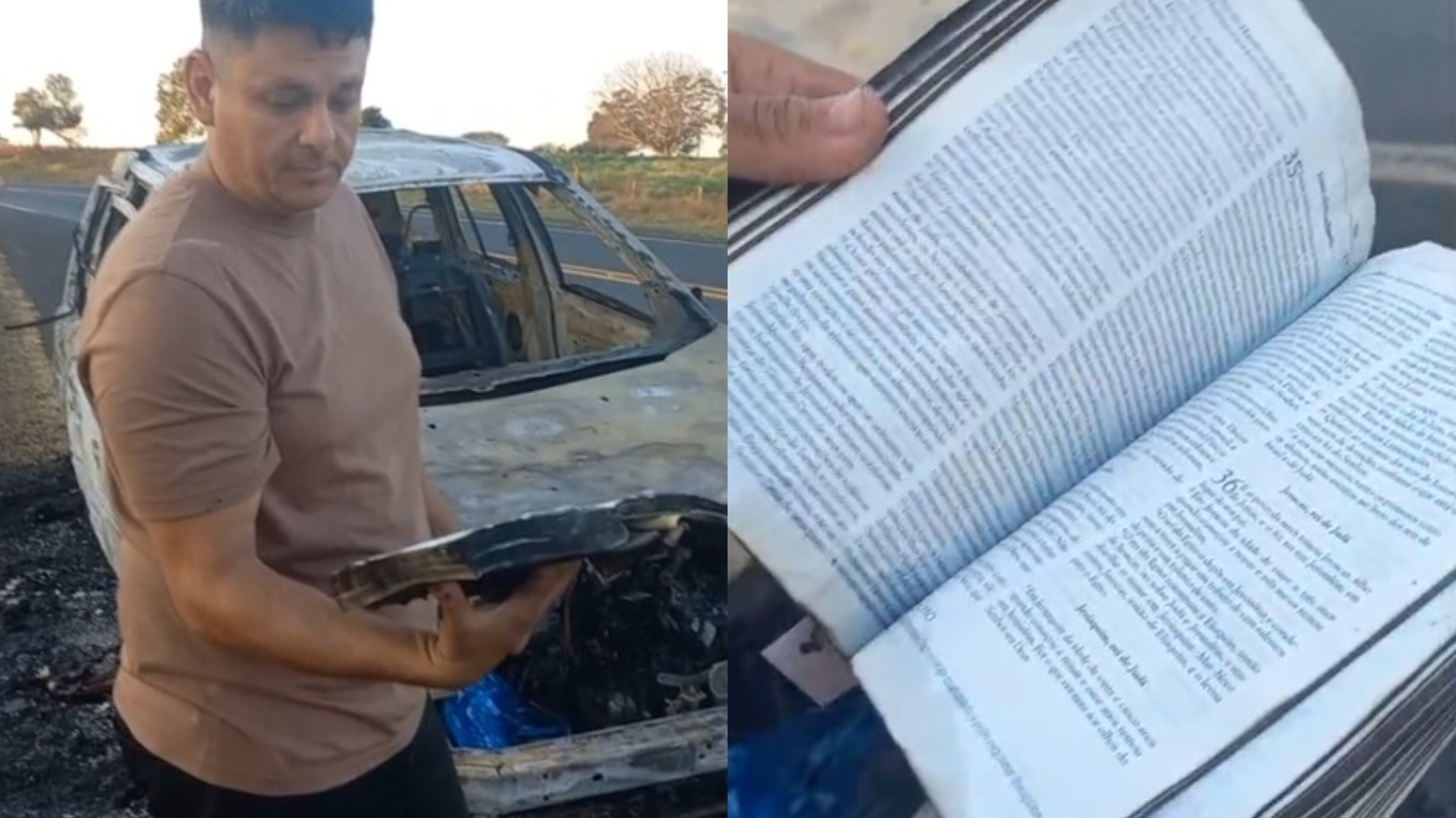 Bíblia fica intacta após incêndio destruir carro em rodovia no Paraná
