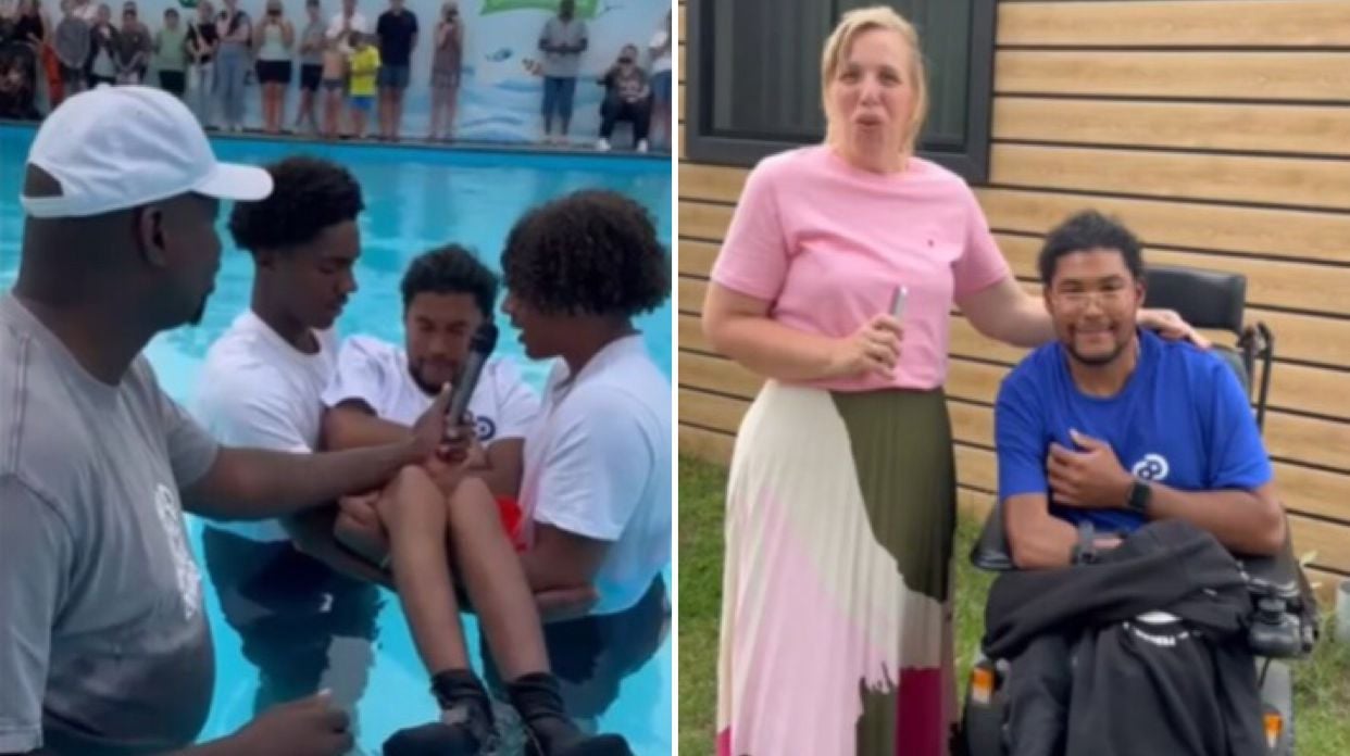 Cadeirante é batizado por amigos em piscina na Holanda: ‘Jesus supera a impossibilidade’