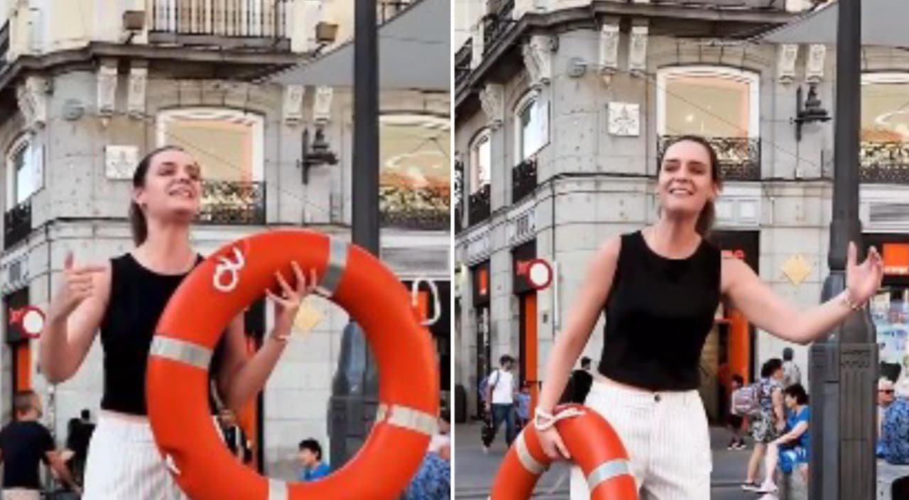 Evangelista prega com boia nas ruas da Espanha: 