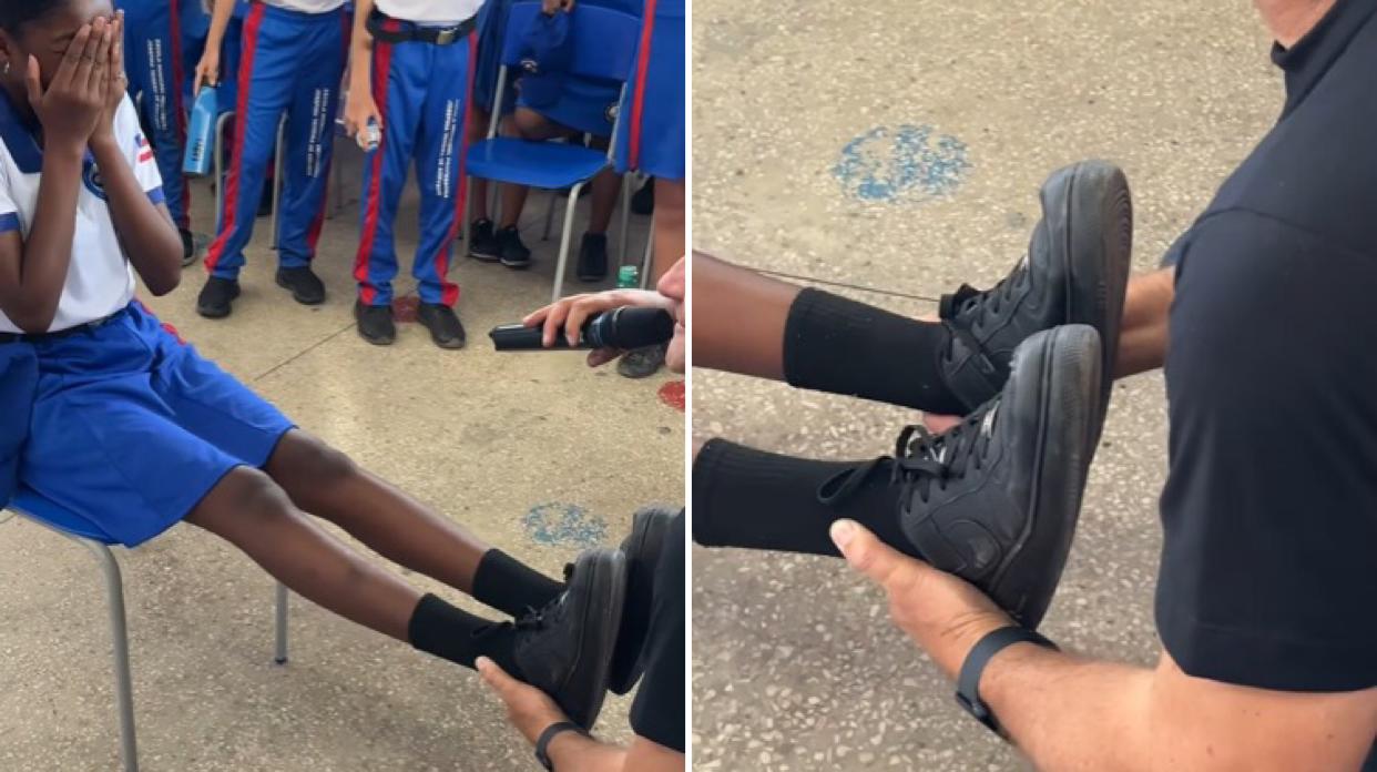 Menina com uma perna maior que a outra é curada após oração de pastor em escola