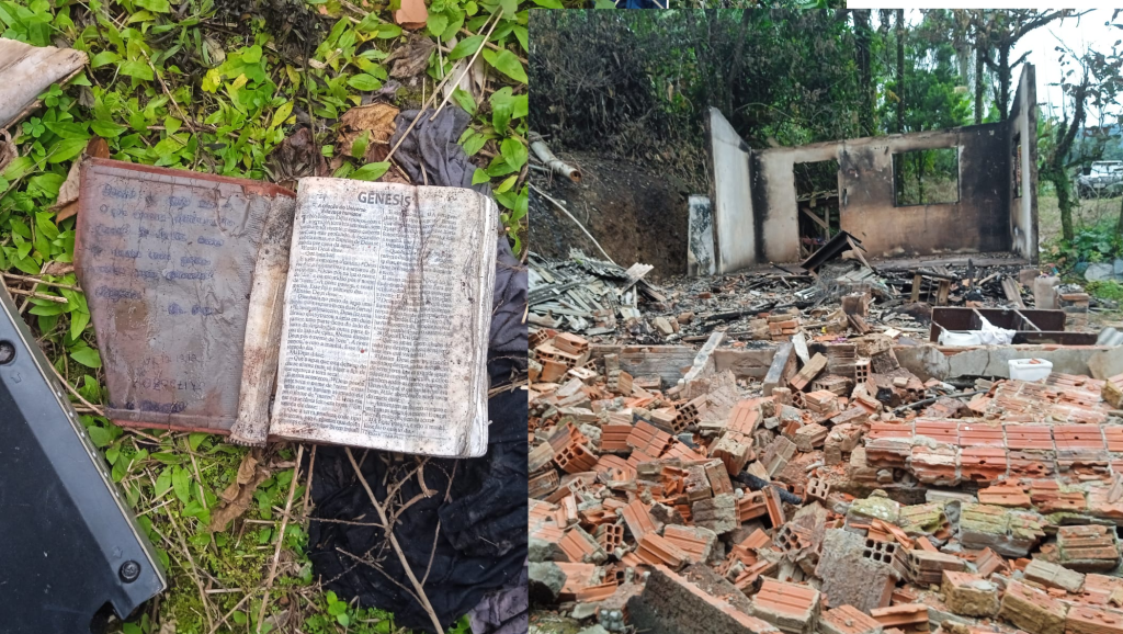 Incêndio destrói casa em Santa Catarina, mas Bíblia permanece intacta