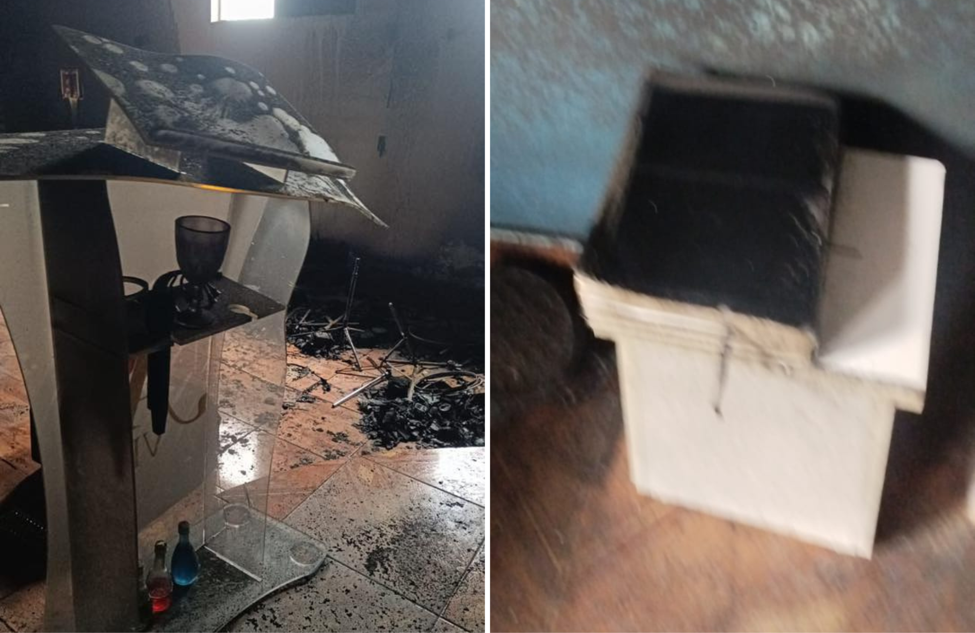 Após igreja em Sumaré ser incendiada, Bíblia é encontrada intacta sobre o púlpito