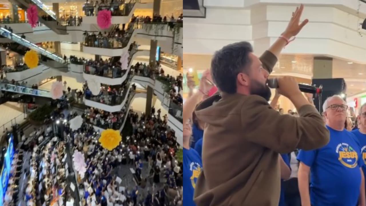 Mais de 1.000 cristãos evangelizam shopping com flash mob e levam vidas a Jesus