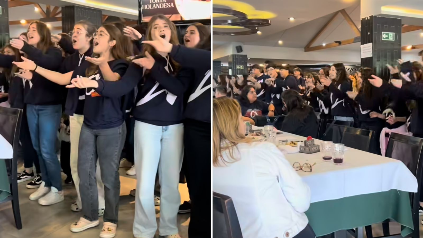Coral de alunos cristãos louva em restaurante e emociona: ‘A refeição virou culto’