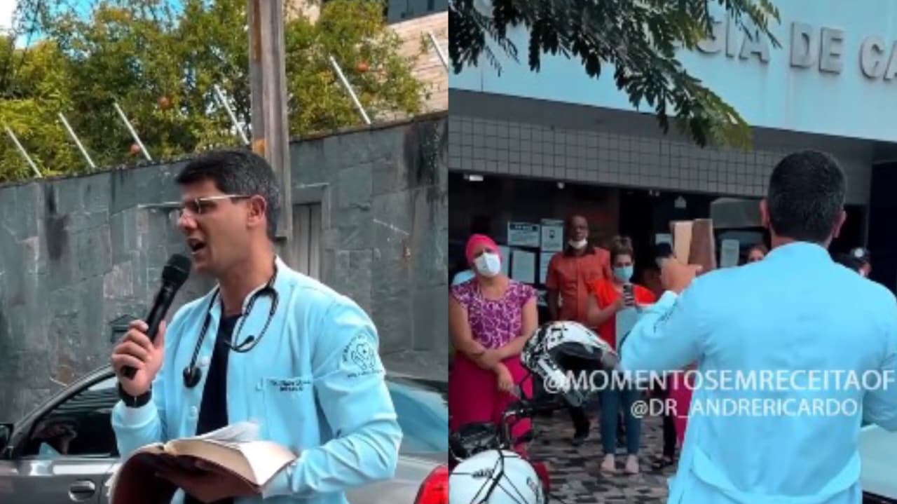 Barrado em hospital, médico prega na rua: “Falei sobre o Médico dos médicos”