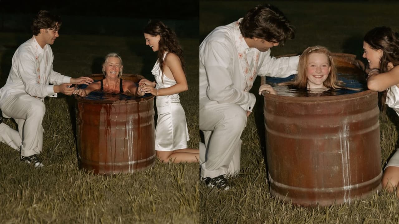 Noivos batizam familiares em seu casamento: “Oração atendida”