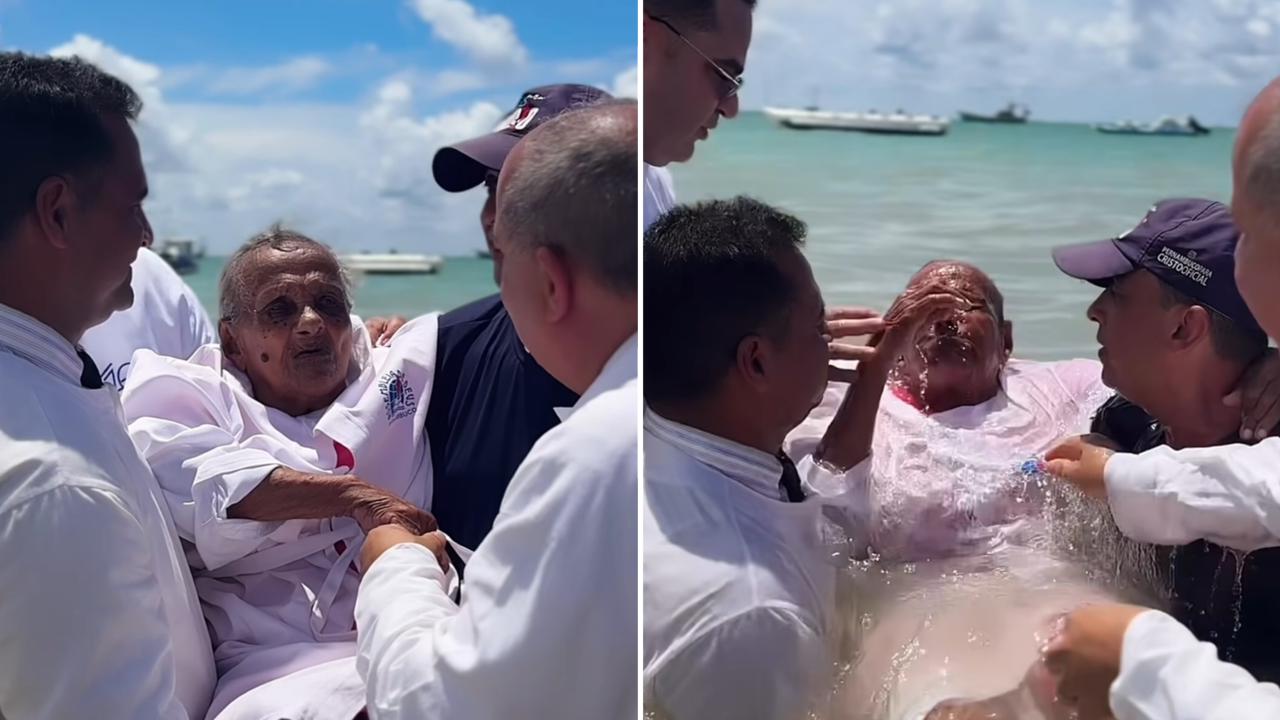 Idosa de 101 anos emociona ao ser batizada em Pernambuco: ‘Creio na minha salvação’
