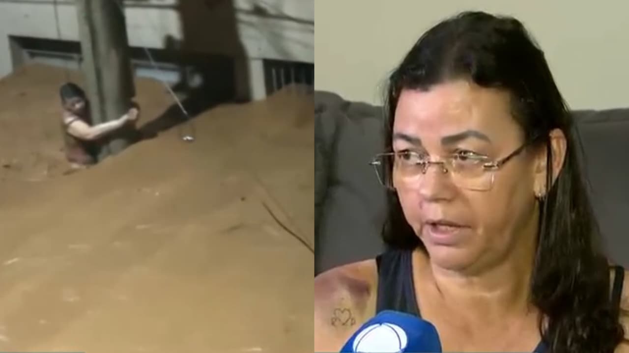 ‘Pedi a Deus pra não morrer’, diz mulher que se agarrou em poste por 3 horas em enchente