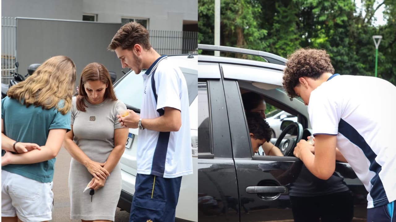 Alunos oram por pais na saída de escola: “Sentimos a presença de Deus”