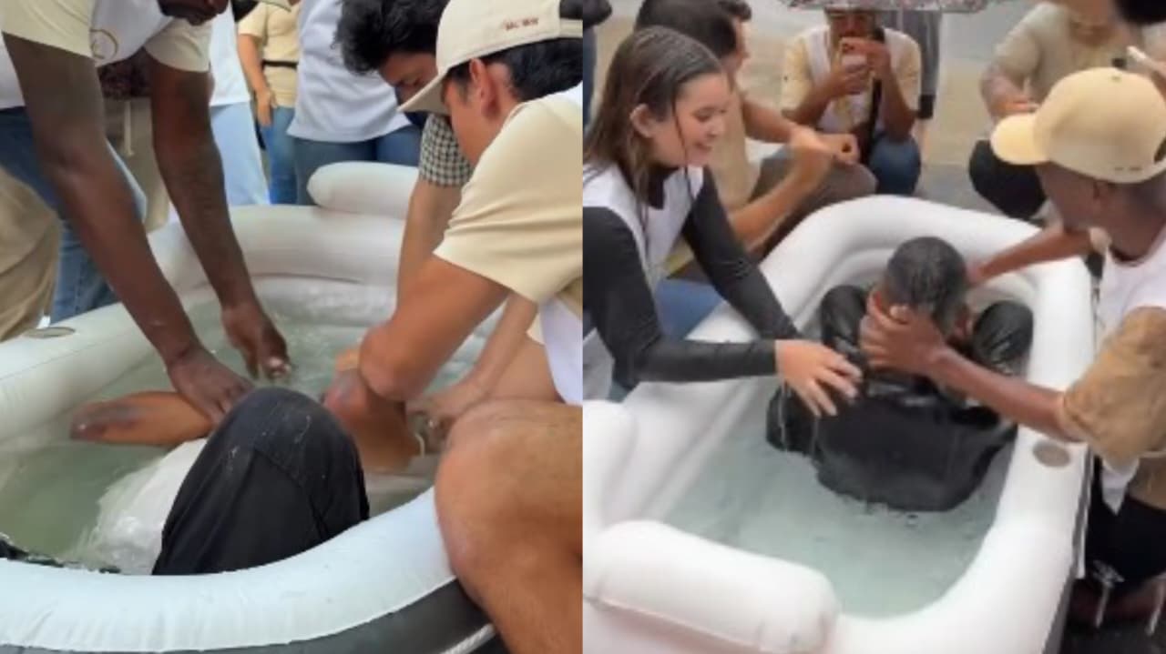 Pessoas são batizadas na Avenida Paulista em evangelismo: “Nova história com Cristo”