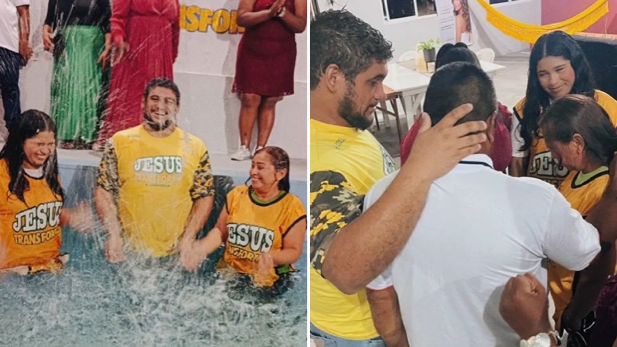 Mãe e filha são batizadas e pai se rende a Jesus durante culto na Amazônia: “Novos começos”