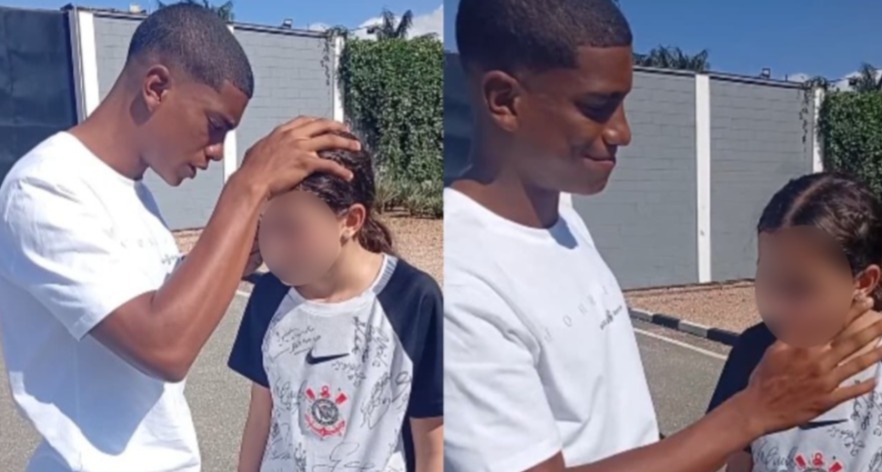 Jogador do Corinthians ora por menina torcedora: “Que você cresça nos caminhos do Senhor”