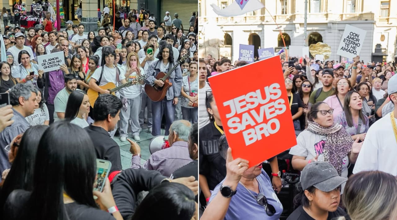 Jovens se reúnem para adorar nas ruas da capital do Chile: “Foi impactada pelo Evangelho”