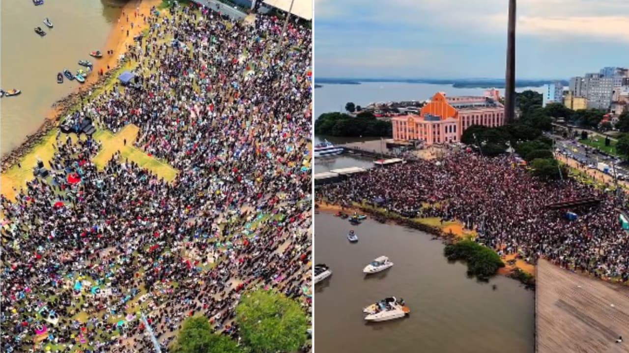 Culto ao entardecer atrai 25 mil pessoas na orla de Porto Alegre: “O Céu tocou a terra”