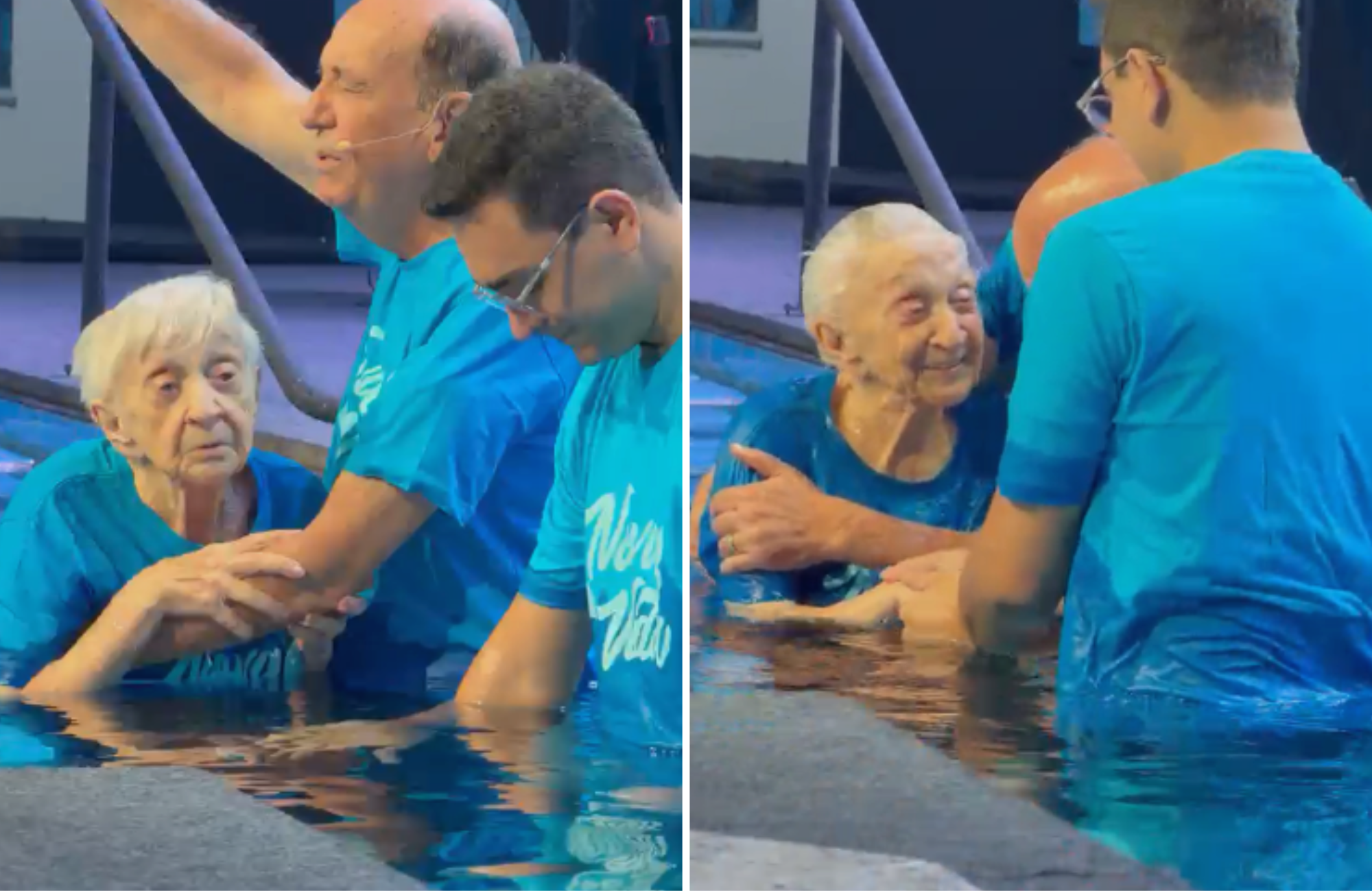 Idosa de 95 anos é batizada na igreja: ‘Estou leve, feliz e realizada’