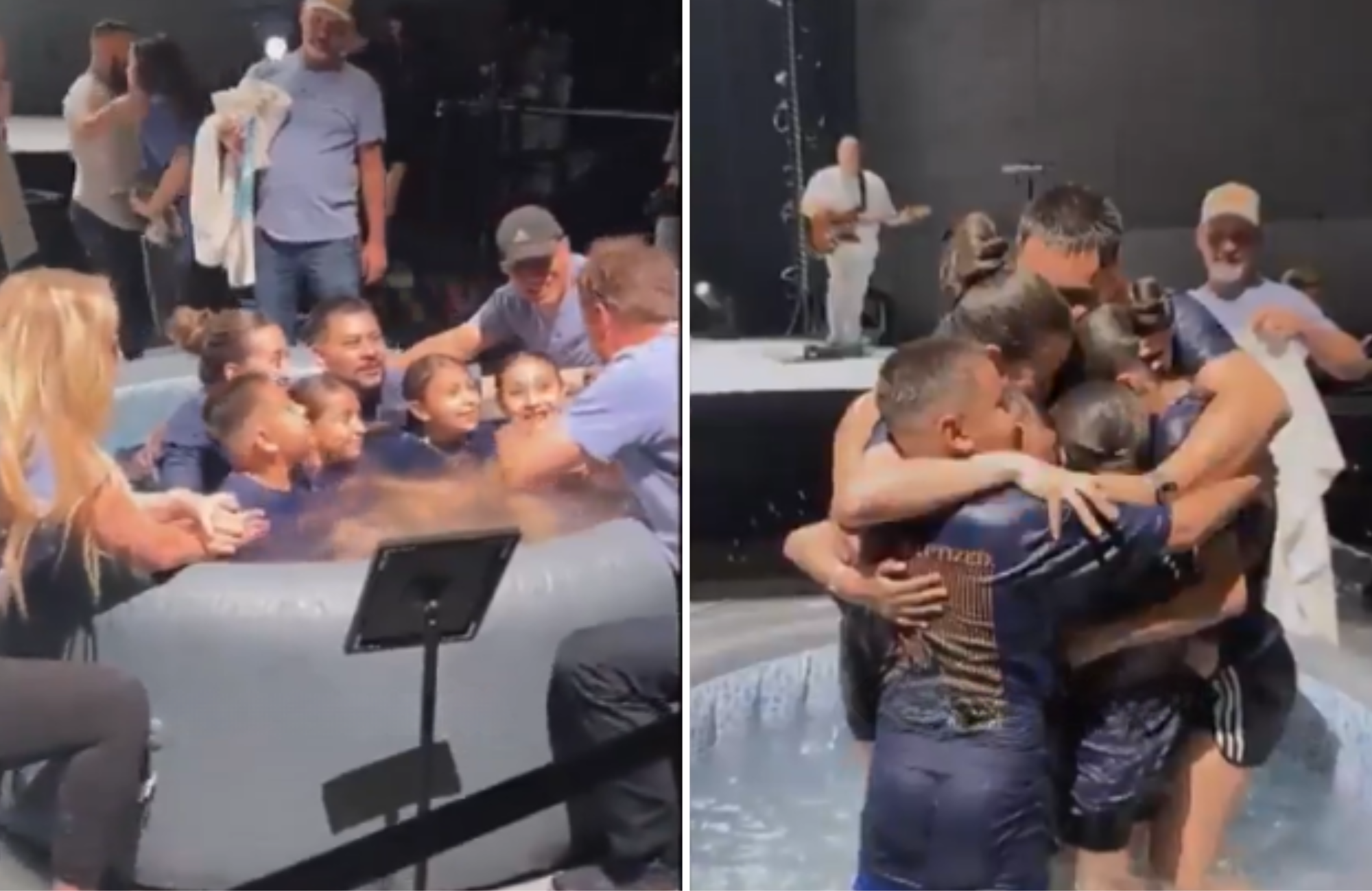 Casal e filhos emocionam ao serem batizados juntos: ‘Exemplo de família’