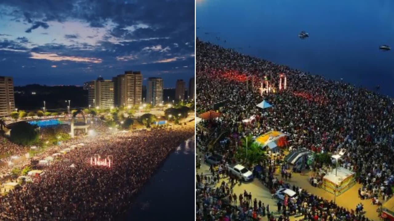 Culto ao amanhecer atrai mais de 70 mil pessoas em praia no Amazonas: “Encontro com Deus”