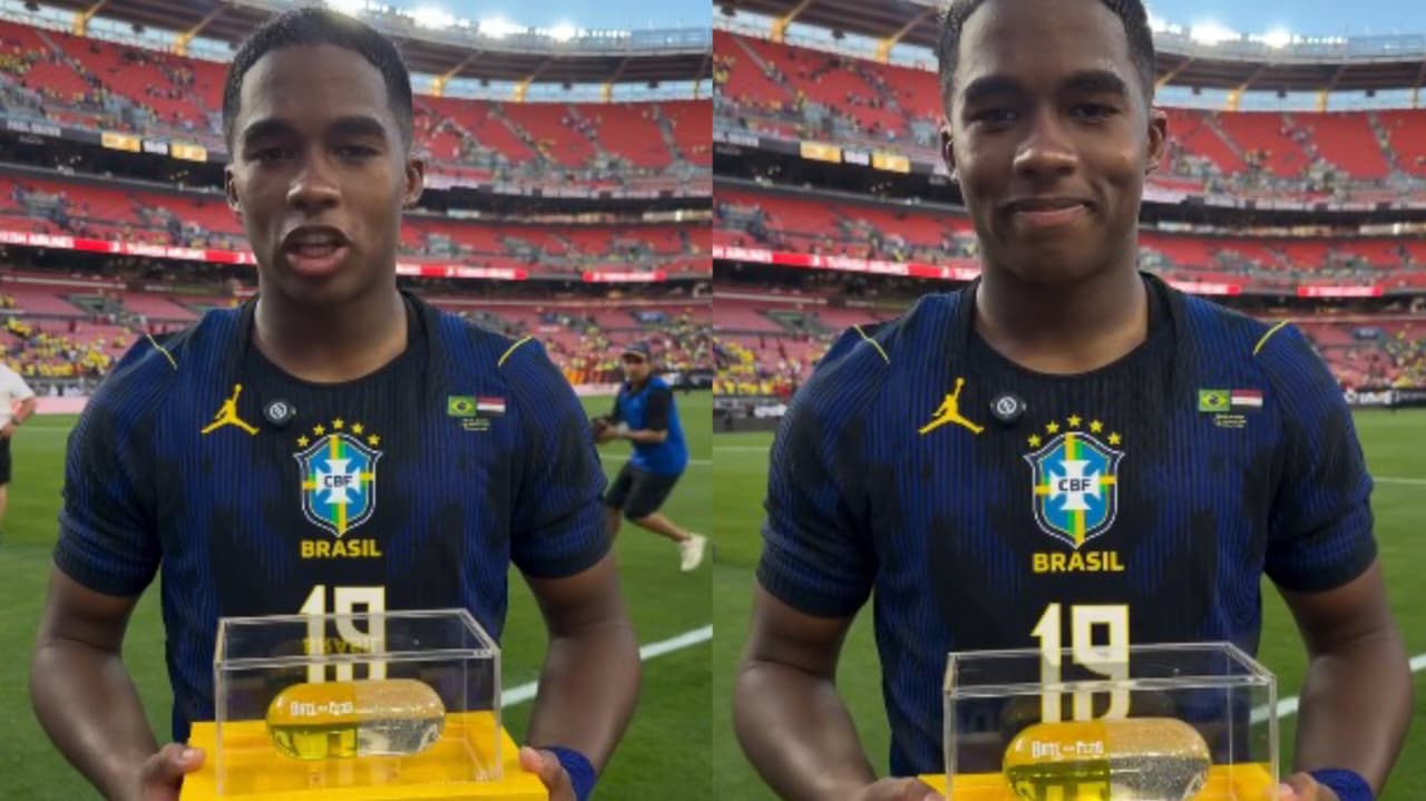 Endrick louva a Deus após prêmio em amistoso da Seleção: 