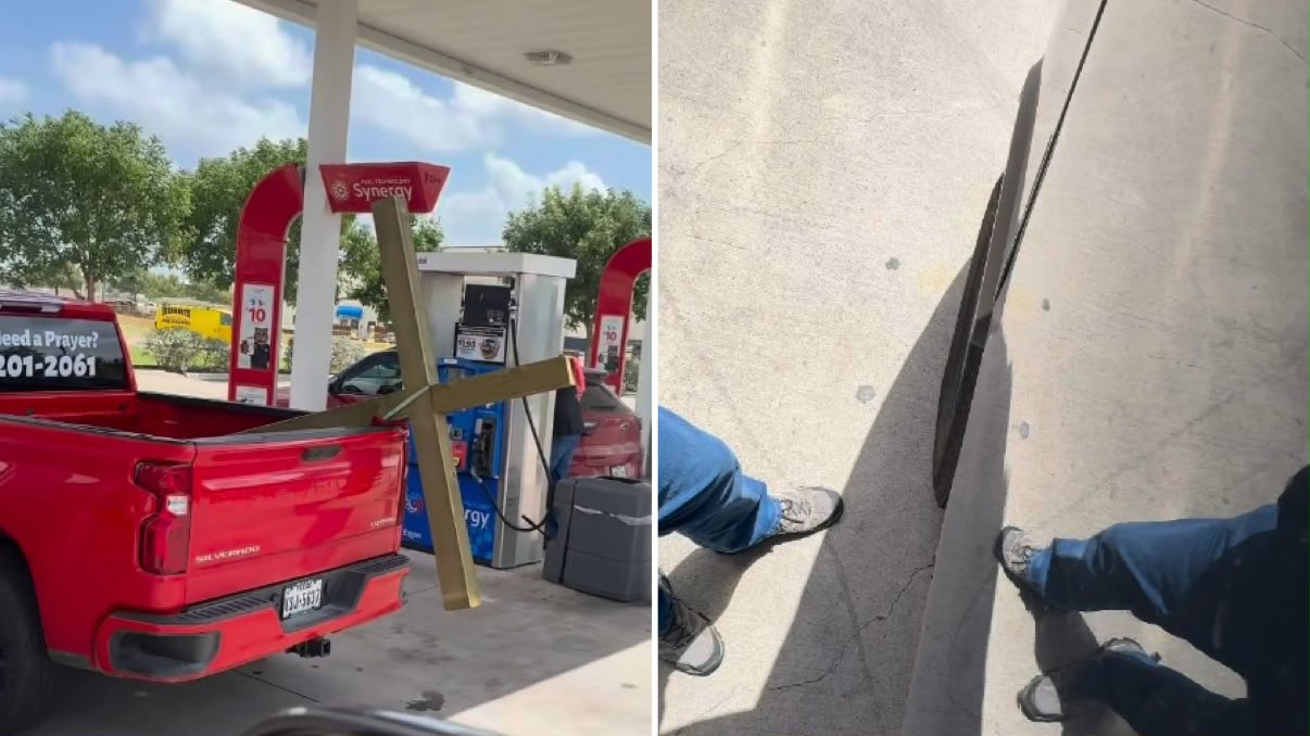 Motorista pede oração ao ver picape carregando cruz: “Eu precisava disso”