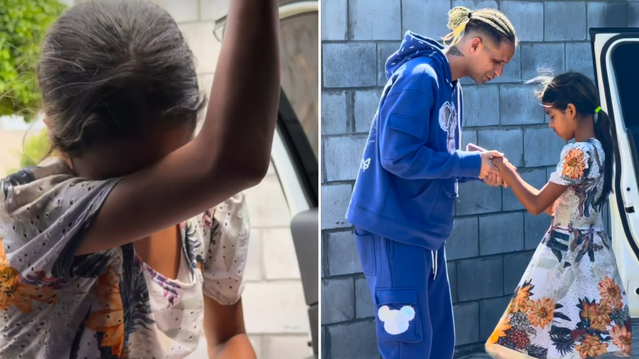 Menina que vendia sacolé nas ruas louva a Deus após receber ajuda: ‘Ele me abençoou’