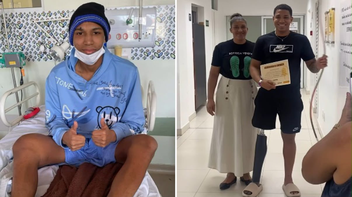 “Deus me fortalece”: Jogador que amputou a perna e venceu o câncer tem história de superação