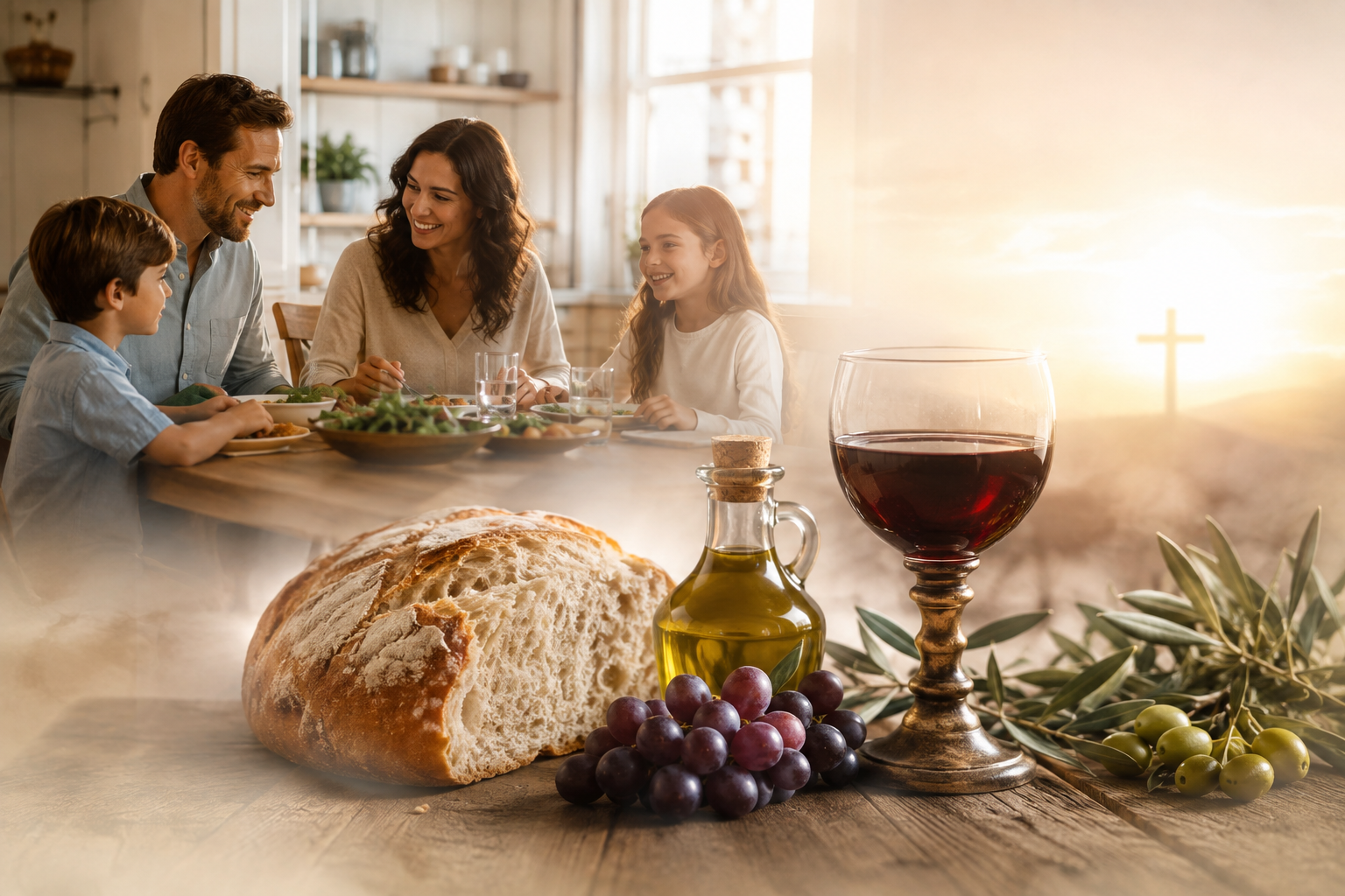 Mesa que cura: O poder do pão, do vinho e do azeite