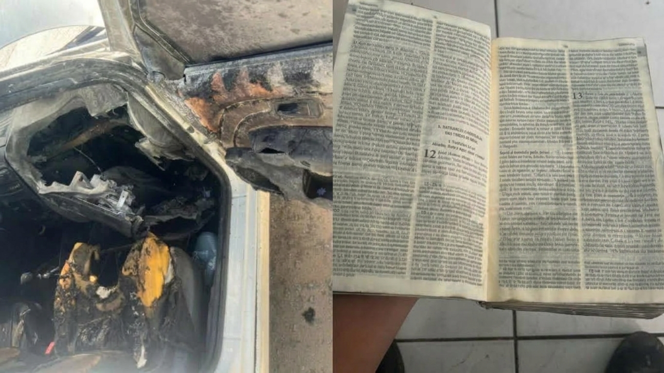 Bíblia fica intacta em incêndio que destruiu carro: “Não sei explicar, parece milagre”